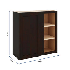 J&K Espresso K8 Blind Wall Cabinet - 30" W x 30" H