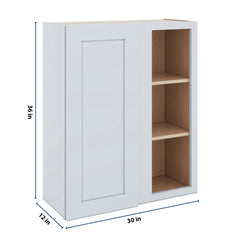 J&K White Shaker S8 Blind Wall Cabinet - 30" W x 36" H