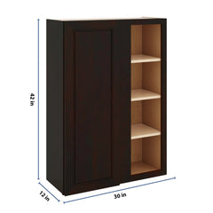 J&K Espresso K8 Blind Wall Cabinet - 30" W x 42" H