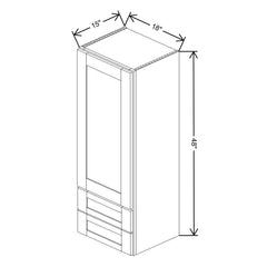 Fabuwood Allure Onyx Frost 18" W X 48" H X 15" D Wall w/Drawers Cabinet