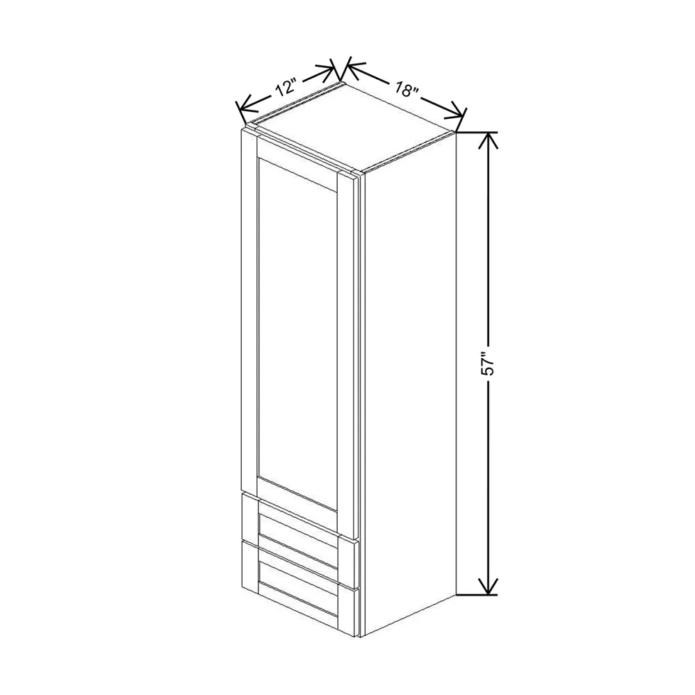 Fabuwood Allure Galaxy Dove 18" W X 57" H X 15" D Wall w/Drawers Cabinet