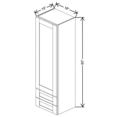 Fabuwood Allure Fusion Timber 18" W X 60" H X 15" D Wall w/Drawers Cabinet
