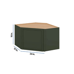 Modernform Cabinet Slim Sage Green 24" W X 15" H X 12" D Diagonal Corner Wall Cabinet