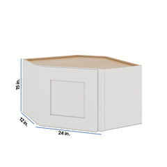 Modernform Cabinet White Shaker 24" W X 15" H X 12" D Diagonal Corner Wall Cabinet