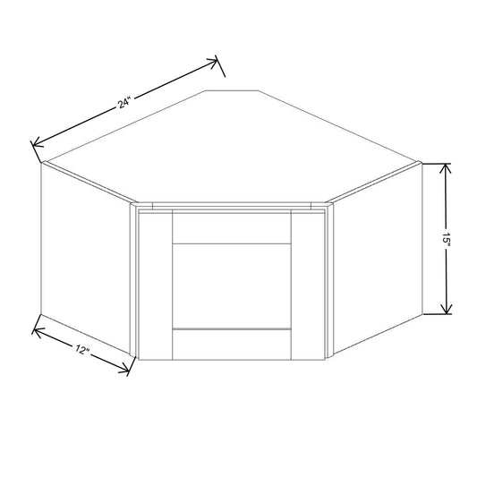 Fabuwood Allure Luna Dove 24"W X 15"H   Diagonal Corner Wall