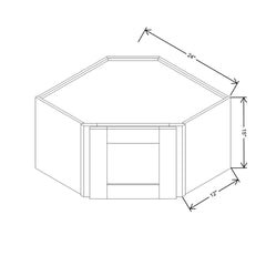 Modernform Cabinet White Shaker 24" W X 15" H X 12" D Diagonal Corner Wall Cabinet