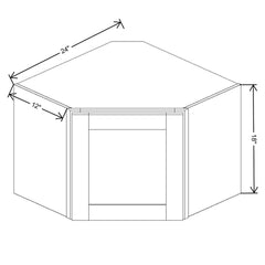 Fabuwood Allure Galaxy Dove 24" W X 18" H X 12" D Diagonal Corner Wall Cabinet