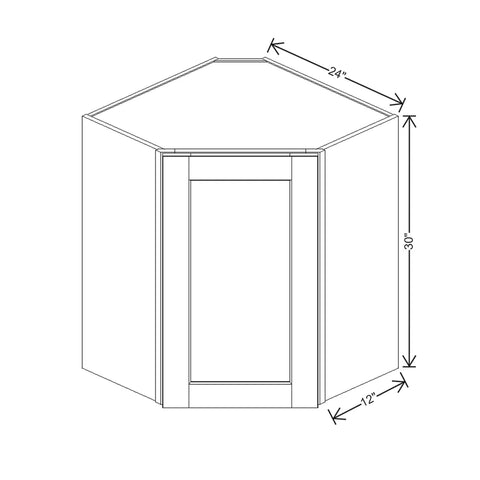 J&K Creme Glazed A7 Wall Diagonal Cabinet - 24" W x 30" H