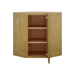 Modernform Cabinet Natural Shaker 24" W X 30" H X 12" D Wall Diagonal Corner Glass Door Cabinet