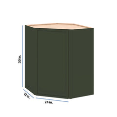 Modernform Cabinet Slim Sage Green 24" W X 30" H X 12" D Wall Diagonal Corner Cabinet
