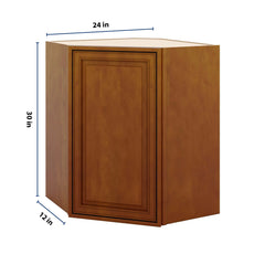 J&K Mocha Glazed K10 Wall Diagonal Cabinet - 24" W x 30" H