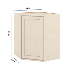 J&K Pearl Glazed H9 Wall Diagonal Cabinet - 24" W x 30" H