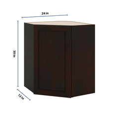 J&K Espresso K8 Wall Diagonal Cabinet - 24" W x 30" H