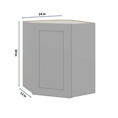 J&K Castle Grey S5 Wall Diagonal Cabinet - 24" W x 30" H