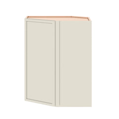 Modernform Cabinet Slim Dove White 24" W X 30" H X 12" D Wall Diagonal Corner Cabinet