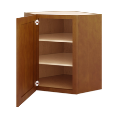 J&K Mocha Glazed K10 Wall Diagonal Cabinet - 24" W x 30" H