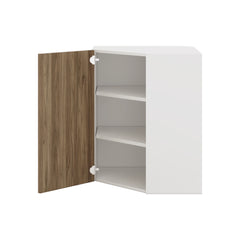Modernform Cabinet Walnut 24" W X 30" H X 12" D Wall Diagonal Corner Cabinet