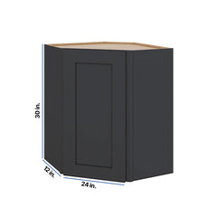 Modernform Cabinet Onyx Black Shaker 24" W X 30" H X 12" D Wall Diagonal Corner Cabinet