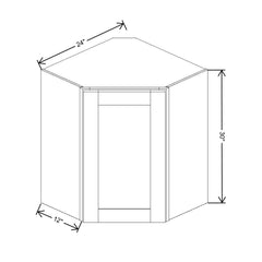 Fabuwood Quest Metro Frost Diagonal Corner Wall 24"W x 30"H Shaker Cabinet