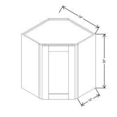 Modernform Cabinet White Shaker 24" W X 30" H X 12" D Wall Diagonal Corner Cabinet