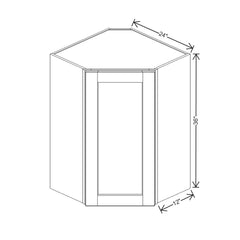 J&K Pearl Glazed H9 Wall Diagonal Cabinet - 24" W x 36" H
