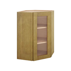 Modernform Cabinet Natural Shaker 24" W X 36" H X 12" D Wall Diagonal Corner Glass Door Cabinet