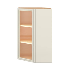Modernform Cabinet Slim Dove White 24" W X 36" H X 12" D Wall Diagonal Corner Glass Door Cabinet