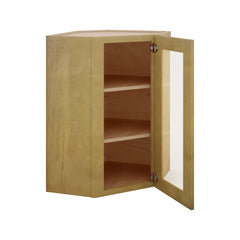 Modernform Cabinet Natural Shaker 24" W X 36" H X 12" D Wall Diagonal Corner Glass Door Cabinet