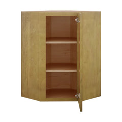 Modernform Cabinet Natural Shaker 24" W X 36" H X 12" D Wall Diagonal Corner Glass Door Cabinet