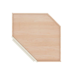 Modernform Cabinet Slim Dove White 24" W X 36" H X 12" D Wall Diagonal Corner Glass Door Cabinet