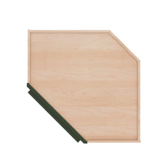 Modernform Cabinet Slim Sage Green 24" W X 36" H X 12" D Wall Diagonal Corner Glass Door Cabinet