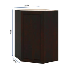 J&K Espresso K8 Wall Diagonal Cabinet - 24" W x 36" H