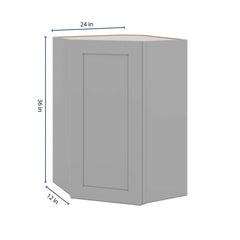 J&K Castle Grey S5 Wall Diagonal Cabinet - 24" W x 36" H