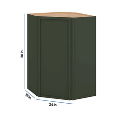 Modernform Cabinet Slim Sage Green 24" W X 36" H X 12" D Wall Diagonal Corner Cabinet