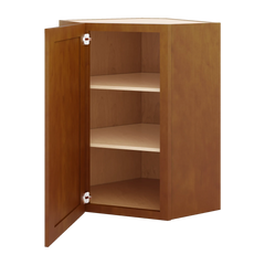 J&K Mocha Glazed K10 Wall Diagonal Cabinet - 24" W x 36" H