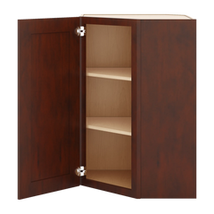 J&K Mahogany J5 Wall Diagonal Cabinet - 24" W x 36" H