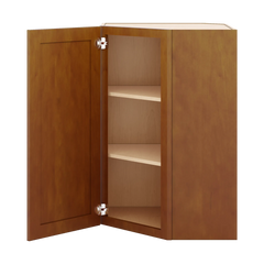 J&K Mocha Glazed K10 Wall Diagonal Cabinet - 24" W x 36" H