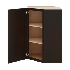 J&K Espresso K8 Wall Diagonal Cabinet - 24" W x 36" H