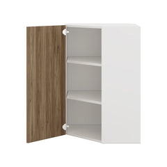 Modernform Cabinet Walnut 24" W X 36" H X 12" D Wall Diagonal Corner Cabinet