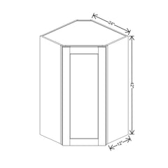 J&K Almond S2 Wall Diagonal Cabinet - 24" W x 42" H