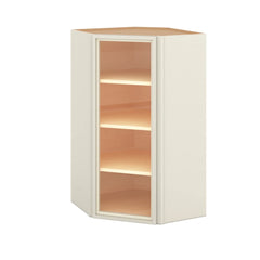 Modernform Cabinet Slim Dove White 24" W X 42" H X 12" D Wall Diagonal Corner Glass Door Cabinet