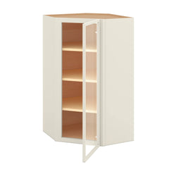 Modernform Cabinet Slim Dove White 24" W X 42" H X 12" D Wall Diagonal Corner Glass Door Cabinet