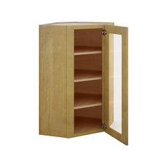 Modernform Cabinet Natural Shaker 24" W X 42" H X 12" D Wall Diagonal Corner Glass Door Cabinet