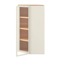 Modernform Cabinet Slim Dove White 24" W X 42" H X 12" D Wall Diagonal Corner Glass Door Cabinet
