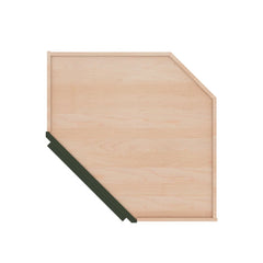 Modernform Cabinet Slim Sage Green 24" W X 42" H X 12" D Wall Diagonal Corner Glass Door Cabinet