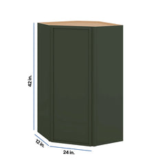 Modernform Cabinet Slim Sage Green 24" W X 42" H X 12" D Wall Diagonal Corner Cabinet
