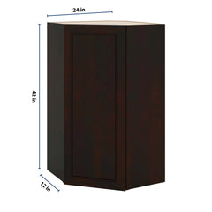 J&K Espresso K8 Wall Diagonal Cabinet - 24" W x 42" H