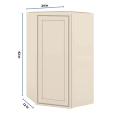 J&K Pearl Glazed H9 Wall Diagonal Cabinet - 24" W x 42" H