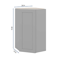 J&K Castle Grey S5 Wall Diagonal Cabinet - 24" W x 42" H