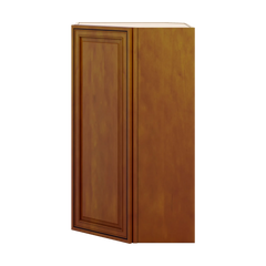 J&K Mocha Glazed K10 Wall Diagonal Cabinet - 24" W x 42" H